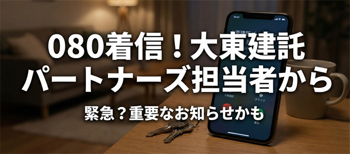 「080」から始まる大東建託パートナーズの担当者からの連絡