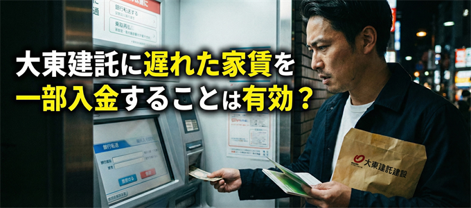 大東建託に遅れた家賃を一部入金することは有効？